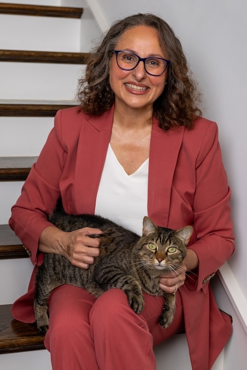 Christina Ruggiero with her cat, Nacho.